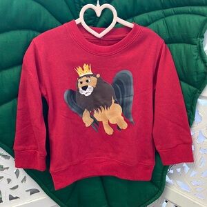 NWT Rudolph cartoon kids sweater. Color: Red. Size2T